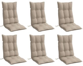 Almofadões cadeira encosto alto 6pcs oxford cinza-acastanhado