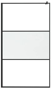 Divisória de chuveiro 115x195 cm vidro opaco ESG preto