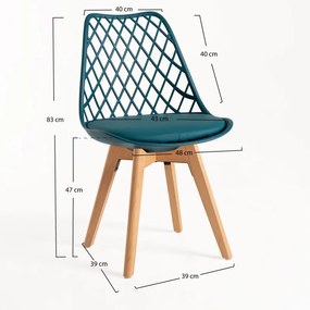 Cadeira Mima - Verde-azulado