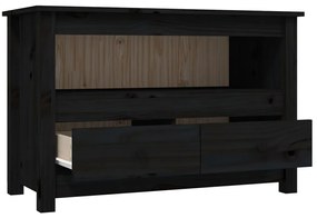 Móvel de TV 79x35x52 cm madeira de pinho maciça preto