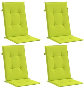 Almofadões cadeiras altas de jardim 4pcs tecido verde brilhante