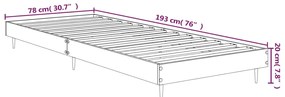 Estrutura cama 75x190 cm derivados de madeira cinzento sonoma