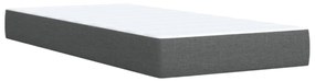 Cama box spring com colchão solteiro tecido cinzento-escuro