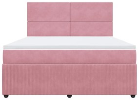 Cama com molas/colchão 180x200 cm veludo rosa