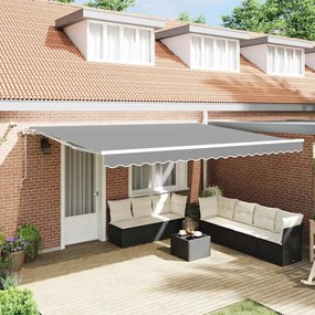 Toldo com Manual Branco 4,5 × 3 m Metal