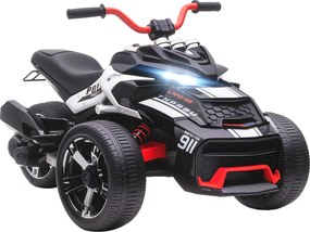 AIYAPLAY Quadricilo Elétrico Criança Carrinho Eletrico Infantil 12V com 2 Motores Velocidade até 5 km/h 113x74x63 cm Preto e Branco | Aosom Portugal