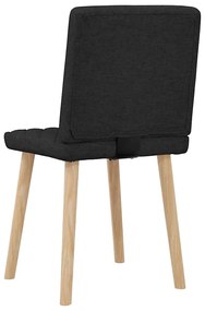 Cadeiras de jantar 2 pcs tecido preto