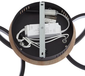 Plafon moderno madeira incluindo LED regulável em 3 níveis 3 luzes - Rondas