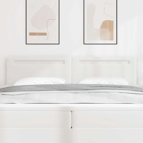 vidaXL Cabeceira LED Branco 200 cm Couro Sintético