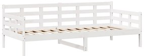 Sofá-cama c/ gavetas 90x190 cm madeira de pinho maciça branco