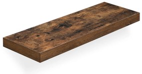 Prateleira suspensa com acabamento em madeira 60 x 20 x 3,8 cm castanho