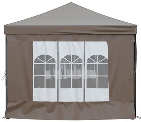 Tenda p/ festas dobrável c/ paredes laterais cinza-acastanhado