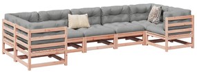 vidaXL 7 pcs conj. sofás jardim c/ almofadões madeira abeto-de-douglas