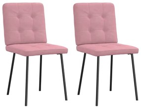vidaXL Cadeiras de jantar 2 pcs veludo rosa