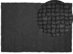 Tapete de lã com cor cinzento escuro 160 x 230 cm AMDO Beliani