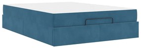 Estrutura da Cama Outros Azul 160 x 200 cm Veludo