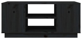Mesa de centro 90x49x40,5 cm madeira de pinho maciça preto