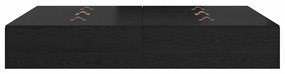 Cama box preta em carvalho 135x190 cm