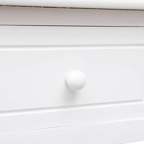 Secretária 108x45x76 cm madeira de paulownia maciça branco