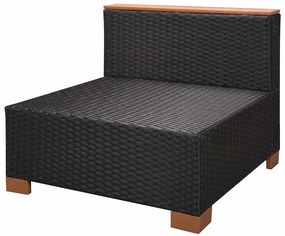 8 pcs conjunto lounge de jardim c/ almofadões vime PE preto