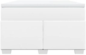 Cama boxspring com colchão 120x190 cm couro artificial branco
