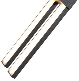 Candeeiro de parede exterior moderno preto com LED 2-luzes IP54 - Jamal Moderno