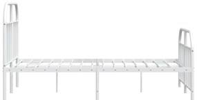 Estrutura de cama com cabeceira e pés 120x200 cm metal branco