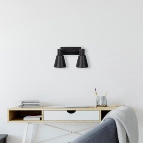 Candeeiro de Parede Funnel – Preto e Dourado – 38 x 21 x 21 cm