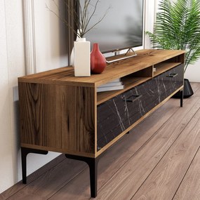 Unidade TV Istanbul – Nogueira e Mármore Preto – 180x35x47 cm