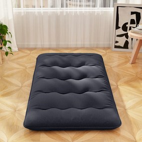 Colchão enrolável para o chão com capa lavável e com bolsa de transporte 200 x 90 x 10 cm - preto