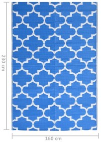 Tapete de exterior 160x230 cm ARAKIL PP azul