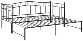 Estrutura sofá-cama de puxar 90x200 cm metal preto