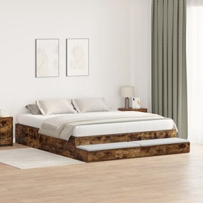 Estrado de Cama Carvalho Defumado 200x200 cm