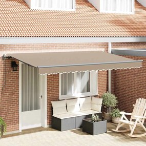 vidaXL Toldo Retrátil Bege e Antracite 400x200 cm 400 x 200 cm 4 x 2 m
