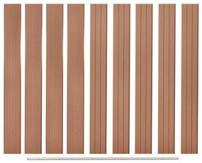 vidaXL Placas de vedação de substituição 9 pcs em WPC 170 cm castanho