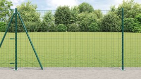 Cerca Euro com 7 Postes Flangeados 1.2x10 m Aço Galvanizado