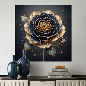 Rosa em aura dourada - Autocolante de parede decalque