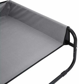 Cama Elevada para Cães Cinza Claro L Tecido Oxford e Aço