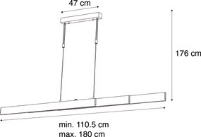 Candeeiro Pendente Ajustável Bronze Escuro c/ LED Dimerizável - Lamba
