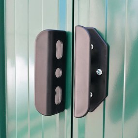 Abrigo de jardim metal verde 204x132x186 cm