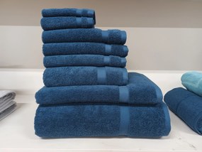 550 gr./m2 Toalhas 100% algodão - Toalhas para hotel, spa, estética: Azul 1 lençol banho 100x150 cm