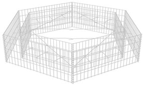 Canteiro elevado/cesto gabião hexagonal 200x173x40 cm