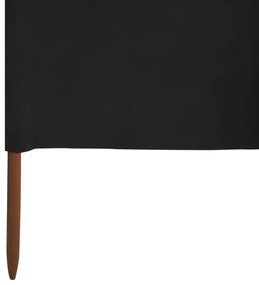 Para-vento com 3 painéis em tecido 400x120 cm preto