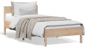 vidaXL Cama sem colchão 75x190 cm madeira de pinho maciça