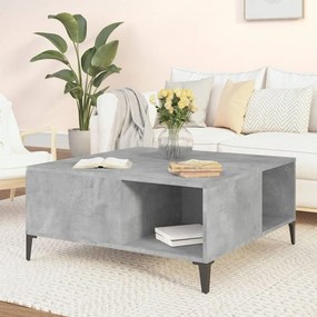 vidaXL Mesa de centro 80x80x36,5 cm derivados madeira cinzento cimento