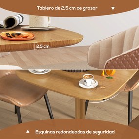 Mesa de Refeição de Madeira Quadrada para 4 Pessoas (CADEIRAS NÃO INCLUIDAS) Base Quadrada para Espaços Pequenos 70x70x75 cm Madeira