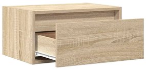 Mesas de cabeceira de parede com luzes LED 2pcs carvalho sonoma