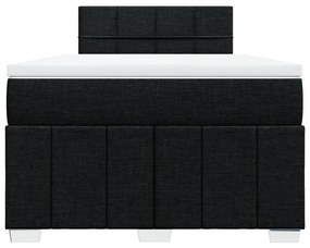 Cama boxspring com colchão 120x190 cm tecido preto