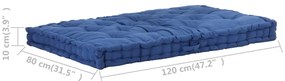Almofadão p/ móveis de paletes algodão 120x80x10 cm azul-claro