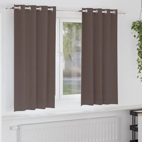 vidaXL Cortinas Blackout com Argolas 2 pcs Marrom Escuro 175 x 140 cm